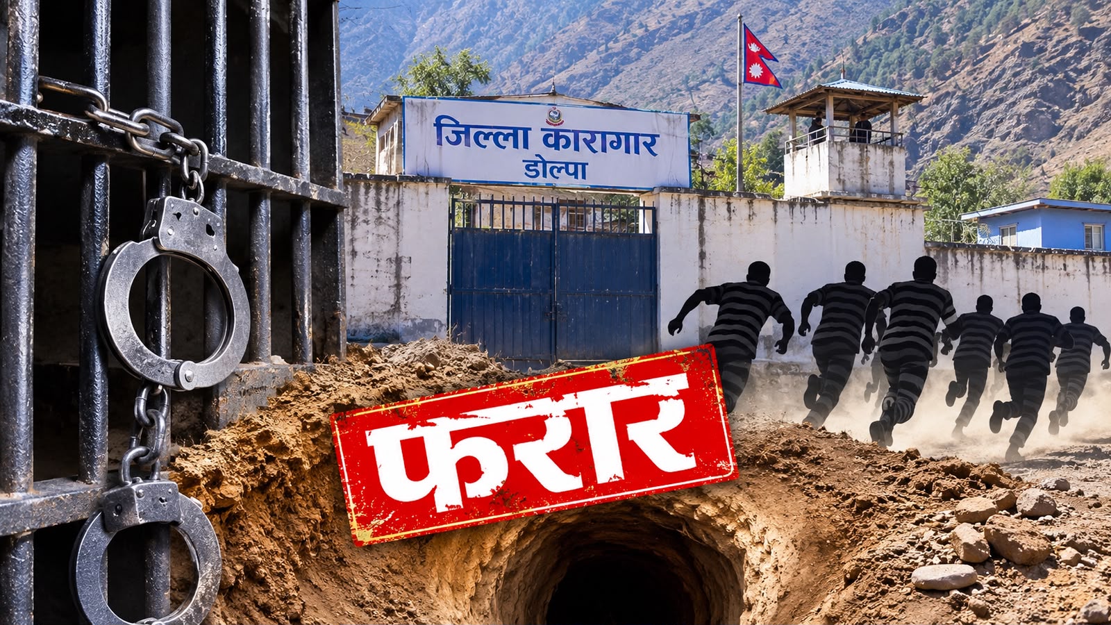 डोल्पा कारागारबाट सुरुङ खनेर भागेका ८ कैदीको नाम खुल्यो, यस्तो छ मुद्दाको विवरण