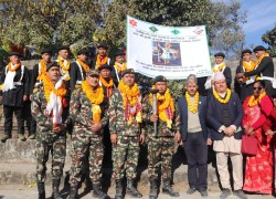 गोरखाबाट हिँडेको नेपाली सेनाको एकीकरण टर्च र्‍याली काठमाडौँ आइपुग्यो
