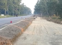 नारायणगढ–बुटवल सडक विस्तार : मासिए वरपिपलका चौतारा, भत्किए प्रतिक्षालय