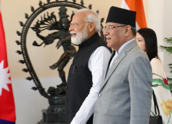 प्रधानमन्त्री ‘प्रचण्ड’ र समकक्षी नरेन्द्र मोदीद्वारा नेपालगन्जको एकीकृत जाँचचौकीको उद्घाटन
