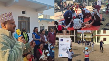 नेपालगञ्जमा समुदाय सहभागितासहित भूकम्पीय सुरक्षा सचेतनाका लागि कृत्रिम घटना अभ्यास