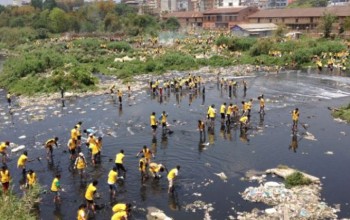 वाग्मती सफाइ महाअभियान: कोटेश्वर महादेव मन्दिर क्षेत्रको तीन मेट्रिक टन फोहर व्यवस्थापन