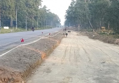 नारायणगढ–बुटवल सडक विस्तार : मासिए वरपिपलका चौतारा, भत्किए प्रतिक्षालय
