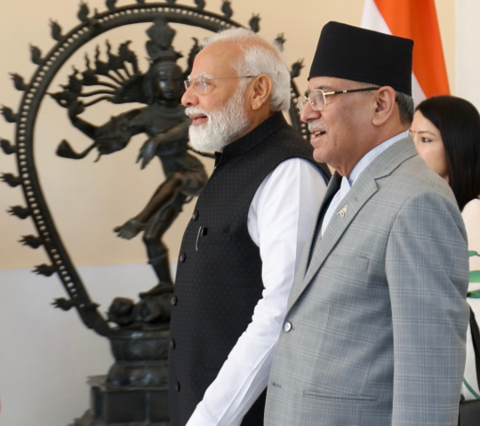 प्रधानमन्त्री ‘प्रचण्ड’ र समकक्षी नरेन्द्र मोदीद्वारा नेपालगन्जको एकीकृत जाँचचौकीको उद्घाटन